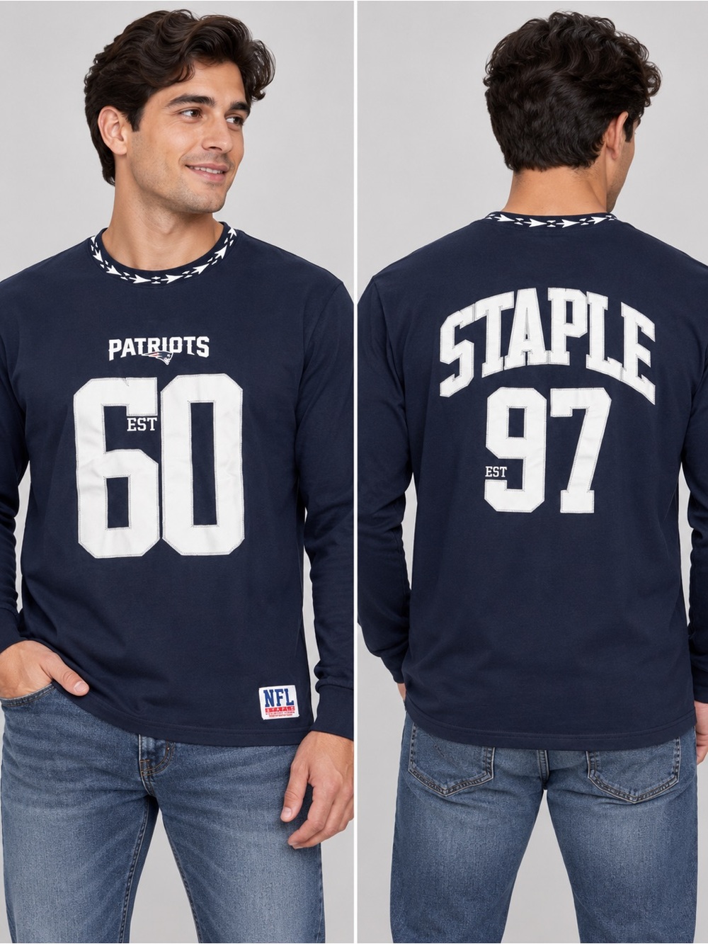 Staple Navy Long-Sleeve 'Patriots 60 / Staple 97' Graphic Tee